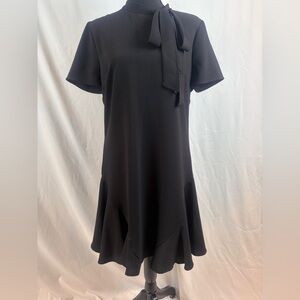 CeCe Black Mini Dress with Bow Accent